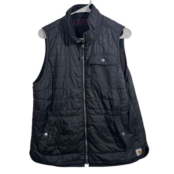 Carhartt Reversible Black Full Zip Puffer Vest - Picture 1 of 7